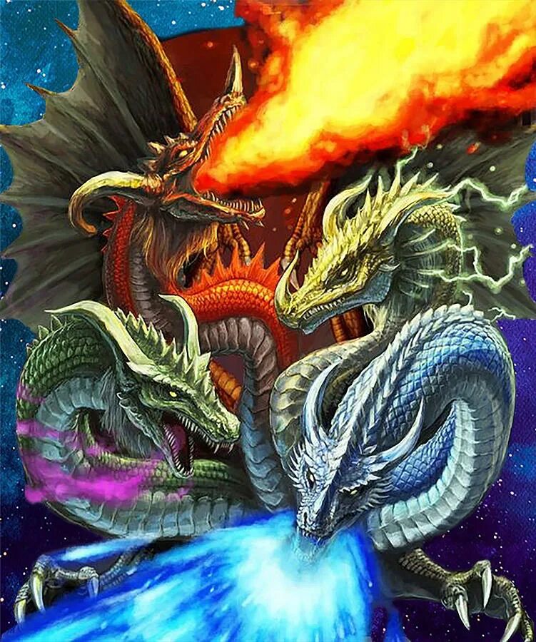 Дракон элементаль. Четырехглавый дракон стихий. Dragon element. Dragon element. Лавовый дракон homm5 арт.