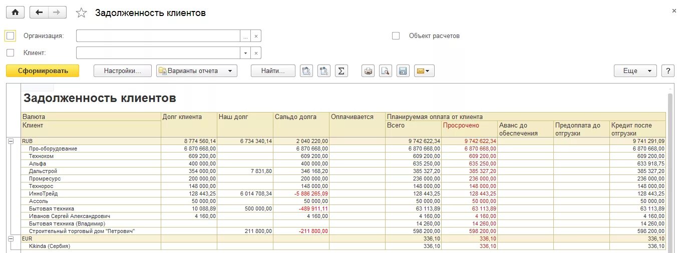 1с задолженность поставщиков. Задолженность клиента 1с управление торговлей. Отчет по дебиторской задолженности в 1с управление торговлей. Задолженность клиентов в отчет. Отчет в 1 с по долгам покупателей.