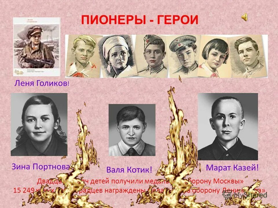 Мероприятия герои великой войны. Пионер герой в годы Великой Отечественной войны 1941-1945 гг. Дети пионеры герои Великой Отечественной войны.