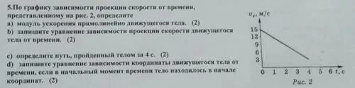 Ускорение по графику скорости от времени. Модуль проекции скорости. Уравнение зависимости скорости от времени. Определить модуль ускорения тела по графику.