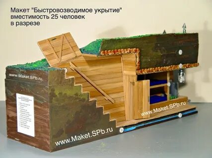 Макет простейшего укрытия в разрезе