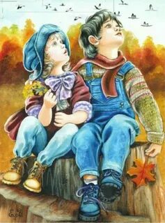 Дети провожают птиц