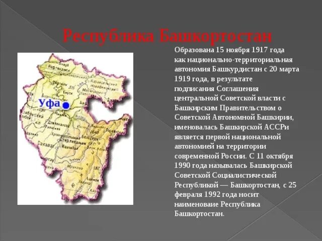 Субъект федерации башкортостан. Башкортостан Республика субъект РФ. Карта Башкортостана. Территория Башкортостана. Дата образования Башкирии.