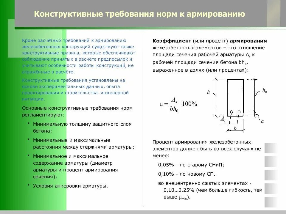 Минимальный процент армирования жб конструкций. Минимальный коэффициент армирования железобетонных конструкций. Максимальный процент армирования железобетонных конструкций. Минимальный процент армирования железобетонных конструкций пример.