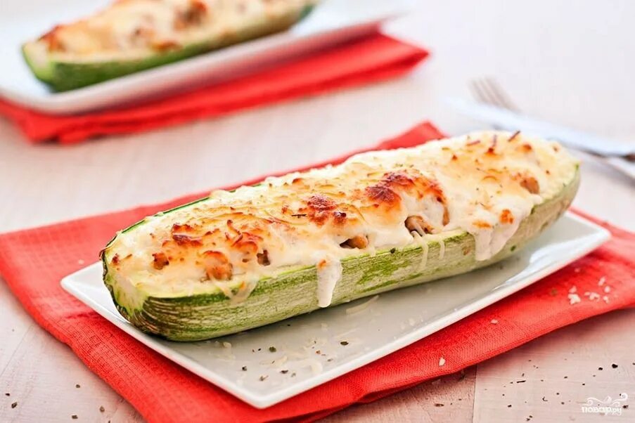 Фаршированные лодочки из кабачков с фаршем Потрясающе вкусное, самодостаточное б
