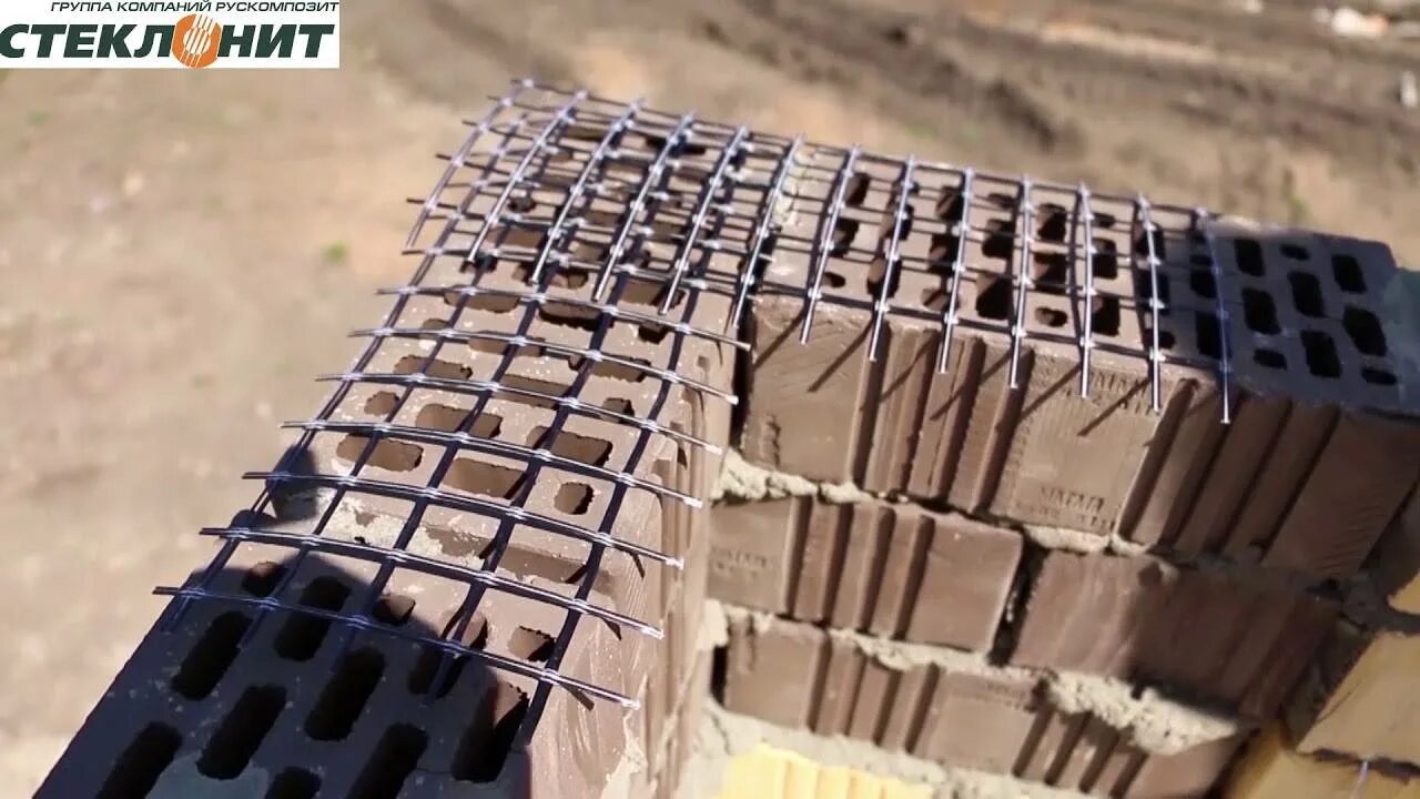 Армирование сеткой газобетонных