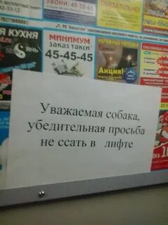 Объявления в лифте