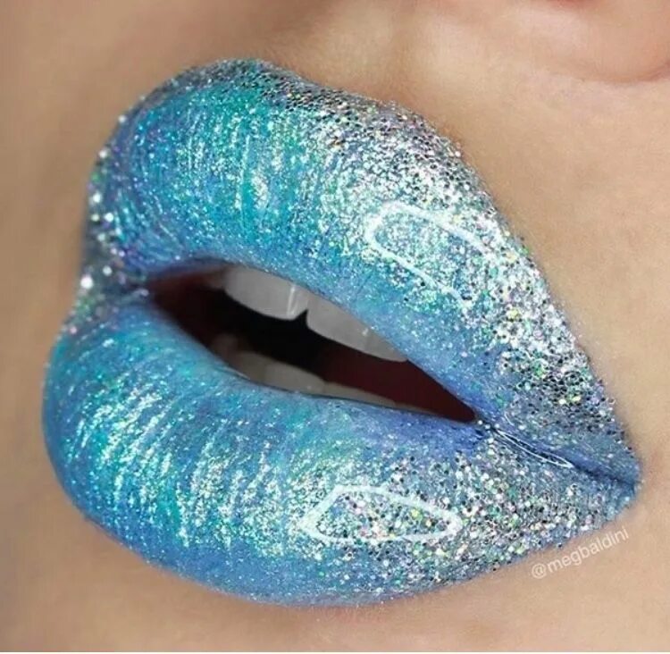 Blue Moon Glitter Lip art, Best lipstick color, Lip art makeup