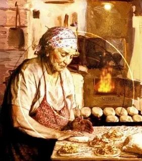 Мама печет хлеб