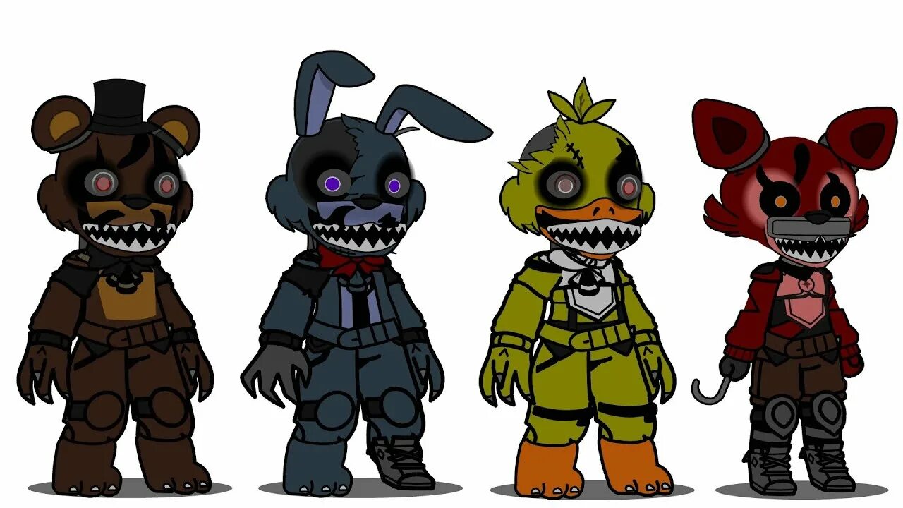 Fnaf 9 русский. Чиби АНИМАТРОНИКИ. ФНАФ клуб. Канон ФНАФ. ФНАФ девять канон.