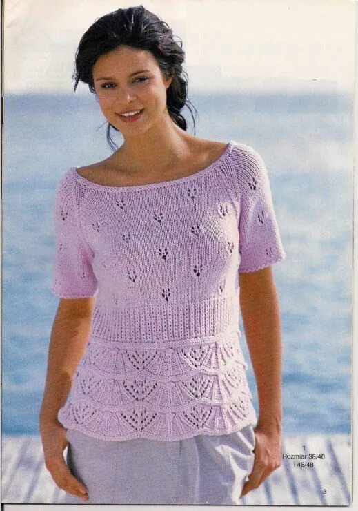 Ажурный узор спицами для кофточки - схема Knit tank top pattern, Pullovers outfi