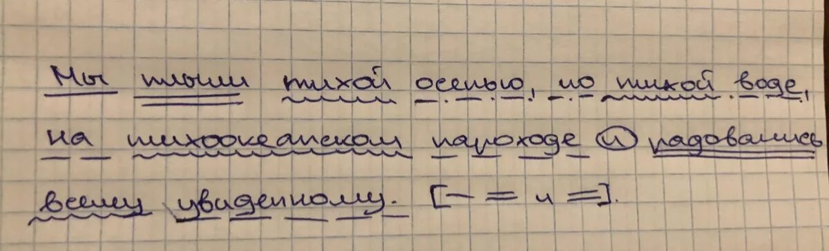 Плывут разбор. Мы плыли тихой осенью по тихой воде. Мы плыли тихой осенью по тихой воде на тихоходном пароходе. Синтаксический разбор слова на пароходе. Астафьев мы плыли тихой осенью по тихой.