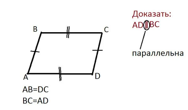 Используя рисунок докажите что bc ad