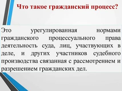 Гражданский процесс понятие кратко