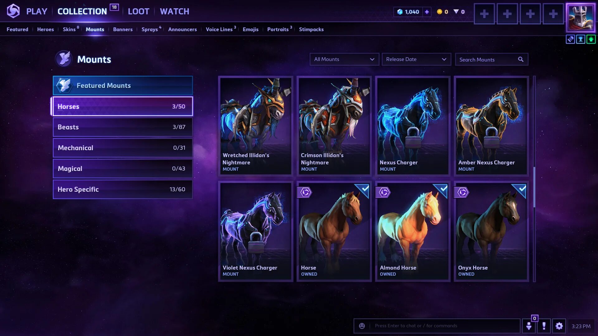 Features heroes. Loot hero. all heroes mount. heroes ot the storm skins color scheme. voice announcer.