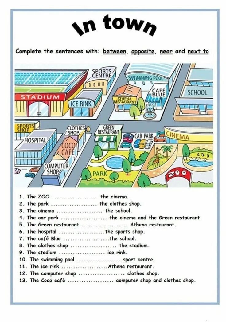 Места в городе worksheets. In the town worksheets. There is there are worksheets 6 класс. At the hotel worksheets. There was hotel in the city.