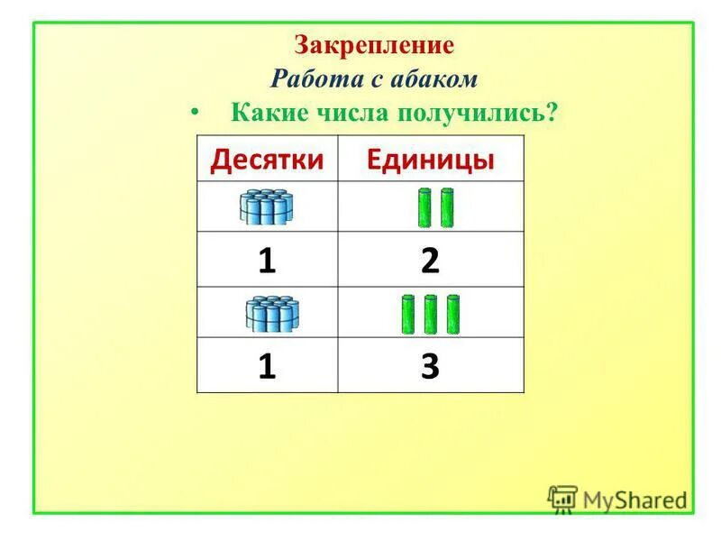 Десятки единицы первый класс