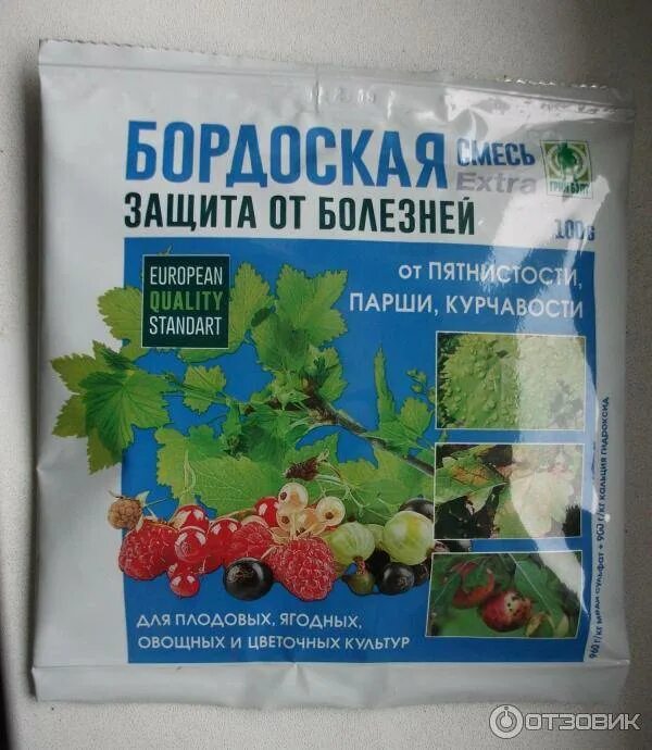 Обработка деревьев весной бордосской смесью