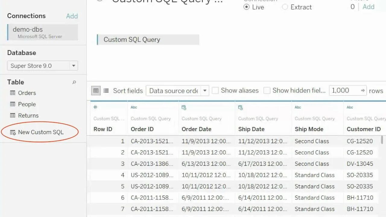 Query data source. Query data source
