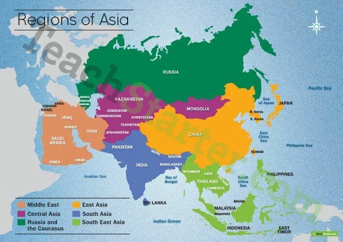 Азия Континент. Asia Region Map. Map of Asia with Regions. Asia region