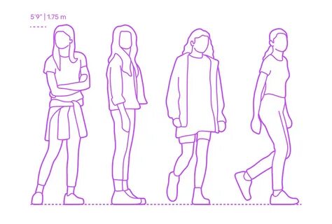 Standing - Female (Side) Dimensions & Drawings