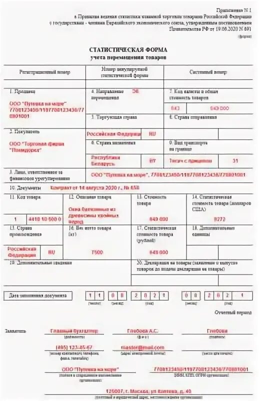 Статформа фтс как заполнить