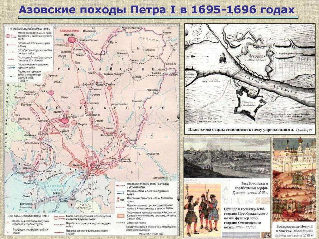 1 азовский поход карта. Походы Петра 1 1695-1696. Первый Азовский поход 1695 г.. Походы Петра 1 в 1695.