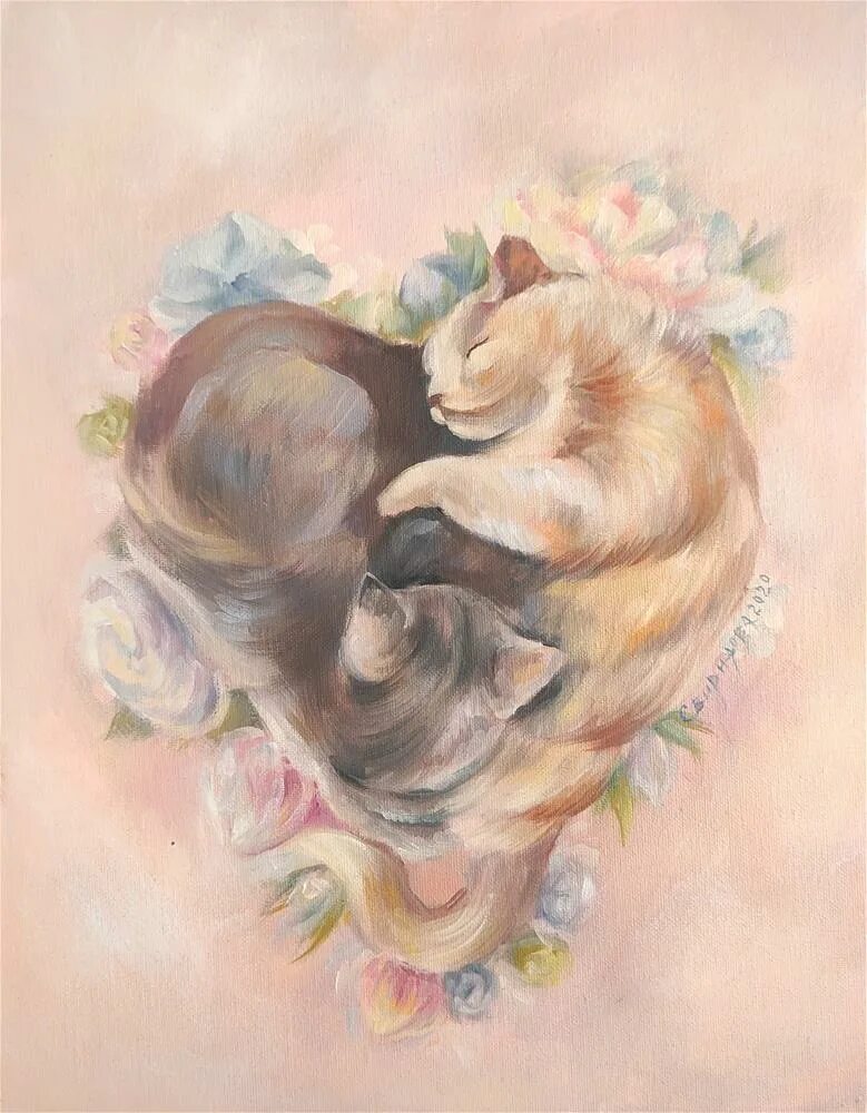 Картина на холсте кошка и жвачка. Котолюбовь картинки. Petting art