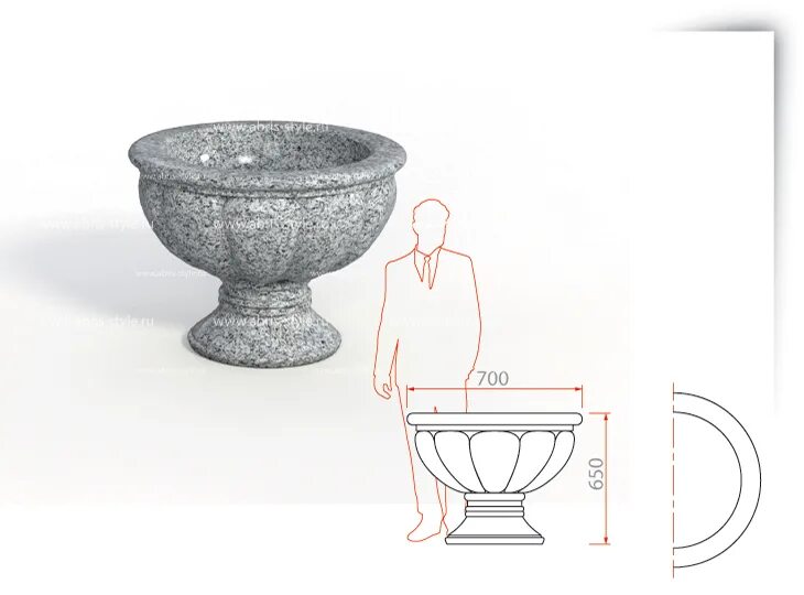 вазон размеры. размеры вазонов. вазон гипсовый. вазон эскиз. чертеж уличного вазона.