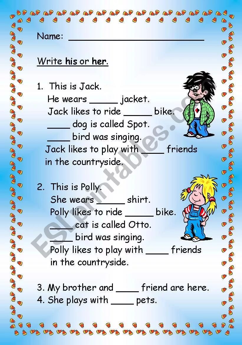 His or her Worksheets. His her Worksheets for Kids. His her my your Worksheet. His her worksheet