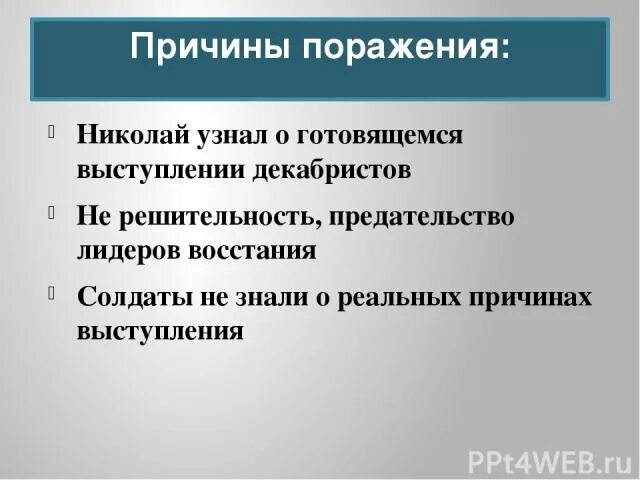 Причины поражения Декабристов. Причины поражения Восстания Декабристов. Причины неудачи выступления Декабристов. Причины поражения выступления Декабристов.