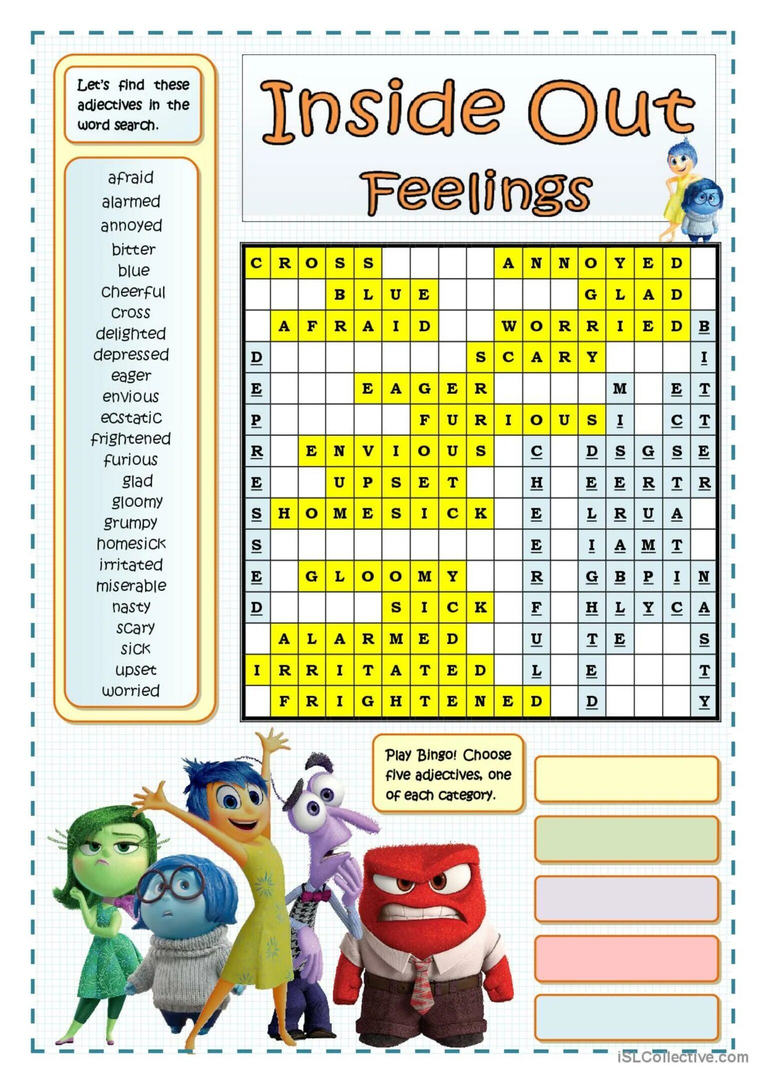 So find the feeling. Inside out Worksheets. Feelings Wordsearch. Feelings and emotions Wordsearch. Inside out emotions.