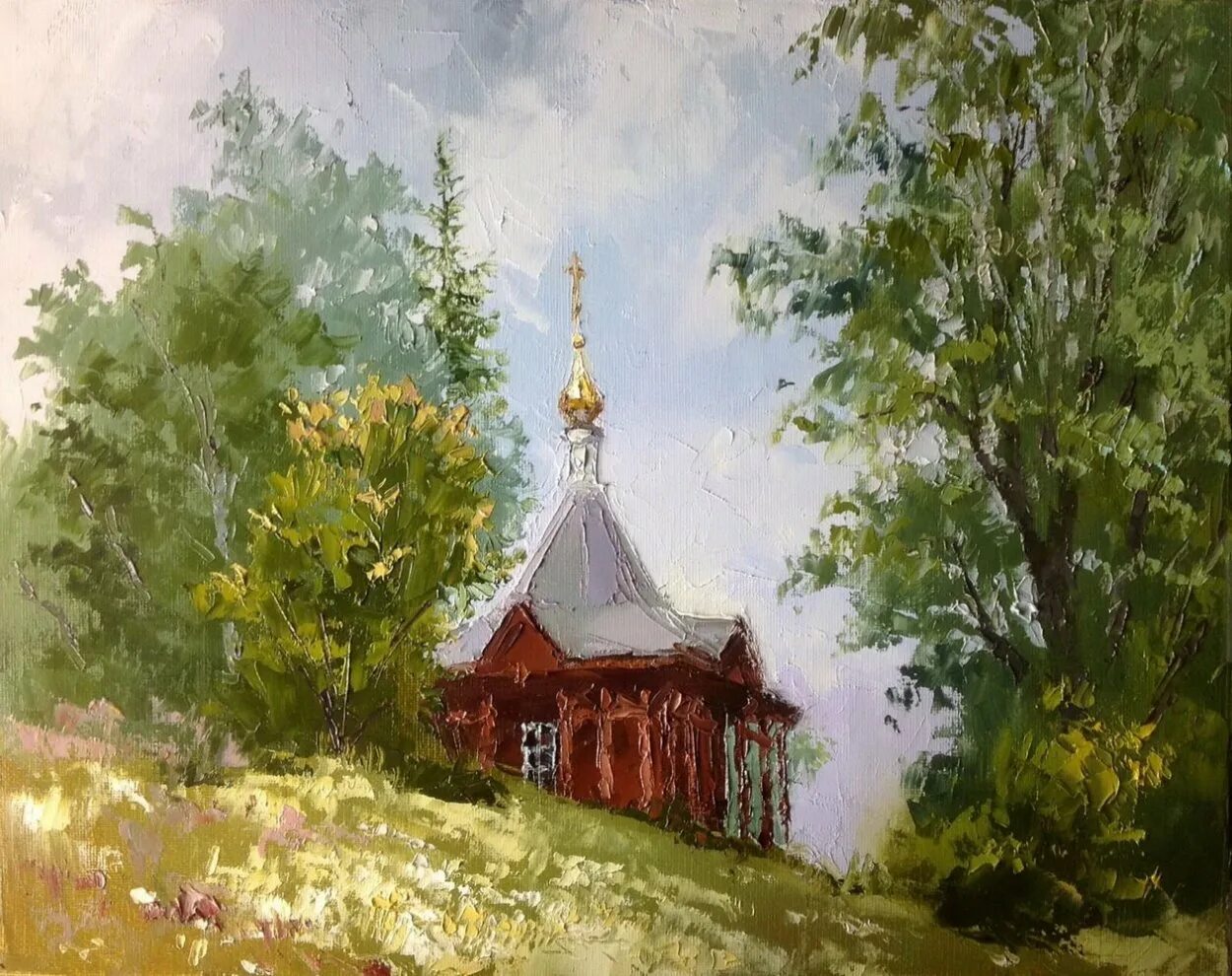 Картина церковь. Пейзаж с Церковью маслом Бебия Владимир. Сочнев пейзаж Церковь. Картина "храм на Ишне" Верещагин. Деревенская Церковь Есенинская Русь.