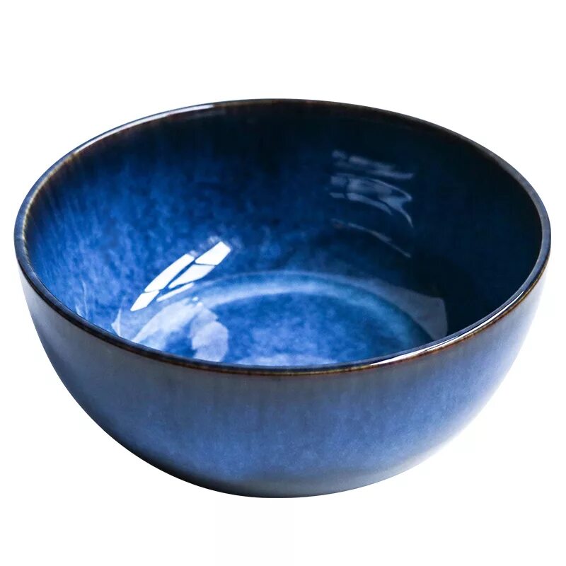 Громадная голубая чаша. Салатник керамика, круглый, 14 см, 0.62 л, Romano Blue, 19s157bowl. Салатник Джапанис Блю. Глубокая керамическая миска. Тарелка глубокая.