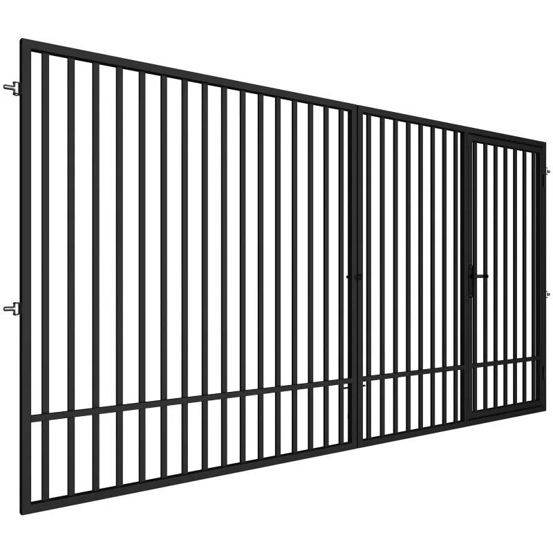 08 м c калиткой. 0x2. ворота решетчатые распашные. ворота распашные без заполнения 3500х2100 (по-01-7035). решетчатые ворота с калиткой.