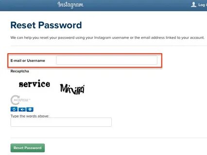Instagram password