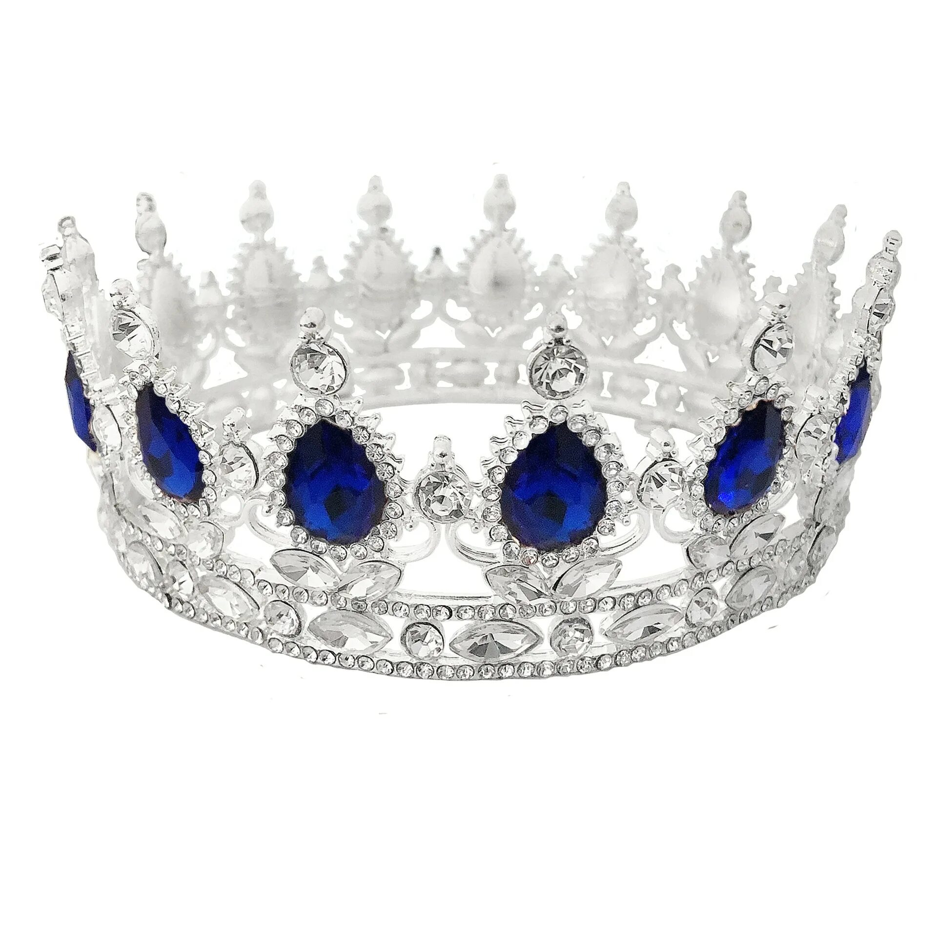 корона украшение. диадема корона. диадема с голубыми камнями. корона тиара. серебряная корона с синими камнями.