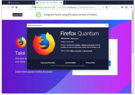 Mozilla firefox версии 59.0 и выше