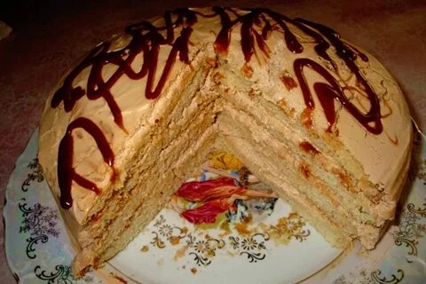 Торт девочка сгущенкой