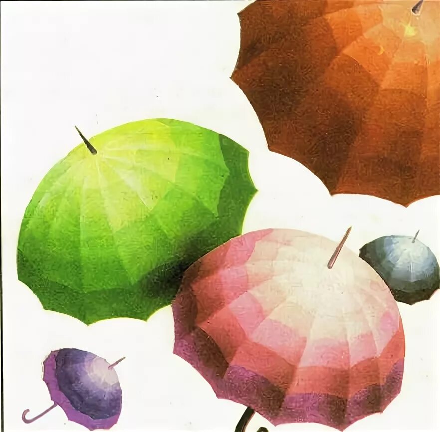 Цветовые растяжки акварелью гусеница. Картинка зонтик изо урок темный и светлый цвет.