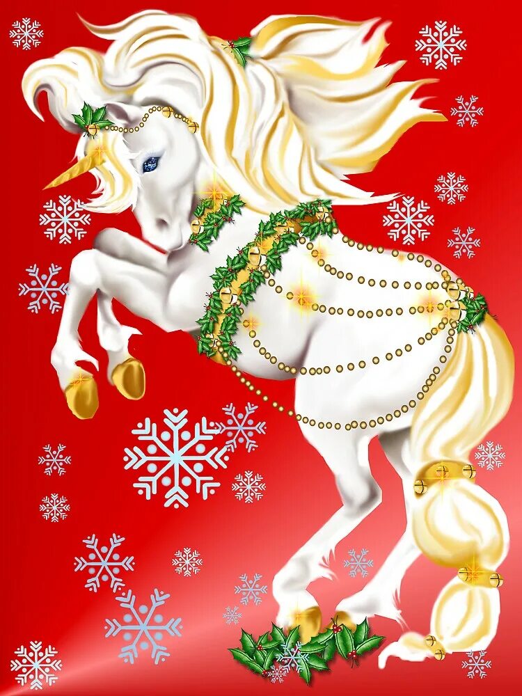 единорог новый год. новогодний единорог. единорог рождество. открытка единорог. новогодние единорожки.