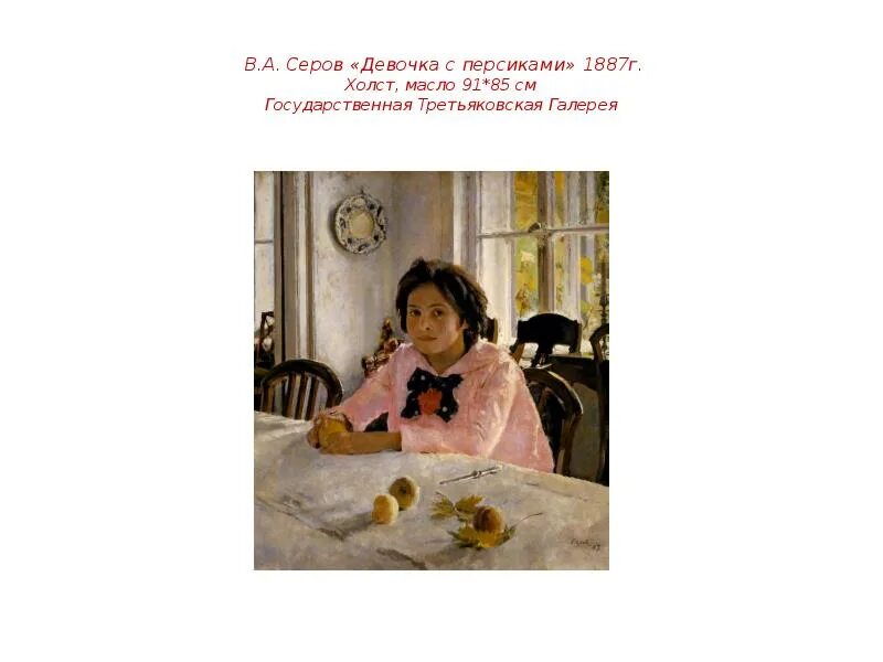 Девочка с персиками Серова. Девочка с персиками. 1887. ГТГ, Москва. Картина девочка с персиками в.а.Серов в Третьяковке.