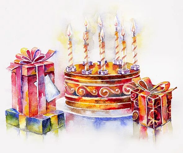 С днем рождения акварельная. С днем рождения акварель. Акварельные рисунки с днем рождения. Открытка с днем рождения акварель. С днём рождения рисунок акварелью.