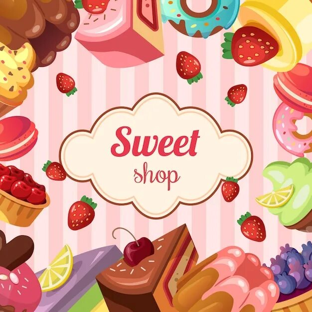 Sweet shop. Магазин сладостей фон. Sweet shop background. Sweet shop background banner. Delicious Sweet shop background.