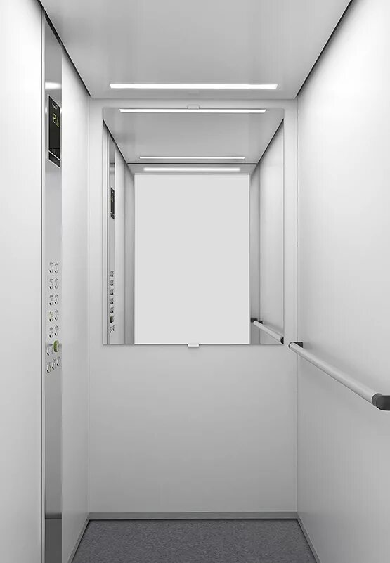 лифт для многоэтажного дома. белый лифт. лифт рендер. двери лифта. покраска лифтовых кабин.