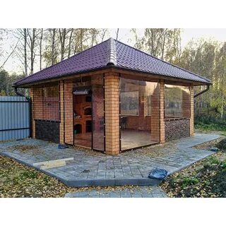 Беседки для дачи из кирпича фото