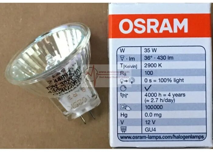 44892 WFL 35w 12v. Osram 44892. Osram gu4 35w 12v. Osram 12v 35w