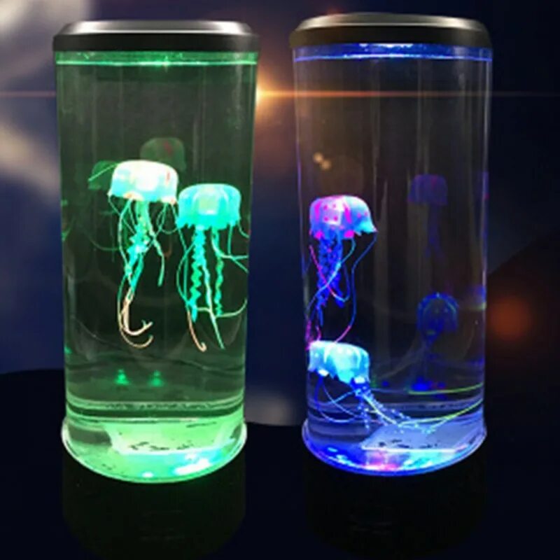 Медуза живая купить. Светодиодный ночник медузы в аквариуме. Аквариум led desktop Jellyfish Tank. Лампа-ночник со светодиодными медузами led Jellyfish mood Lamp. Лава лампа с медузами.