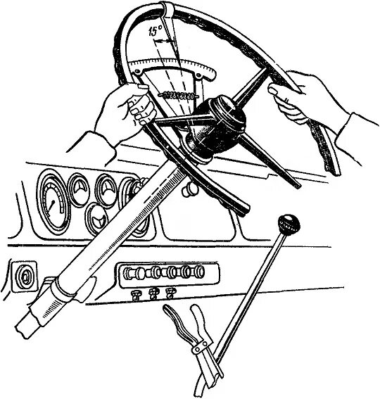 Максимальный люфт в рулевом управлении грузового автомобиля. Регулировка люфта рулевого управления. Рулевое управление ЗИЛ 130. Люфтомер рулевого управления схема. Регулировка люфта рулевого колеса.
