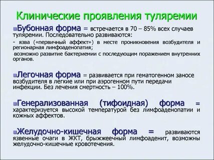 Клинические формы туляремии